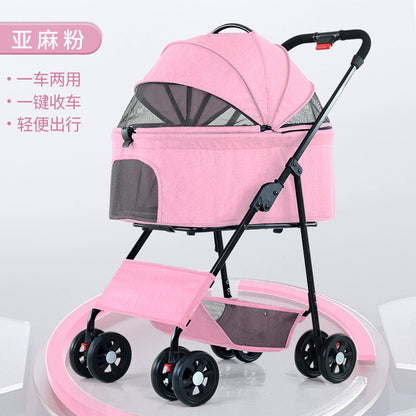 Portable Collapsible Pet Stroller for Small Dogs and Cats