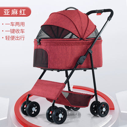 Portable Collapsible Pet Stroller for Small Dogs and Cats