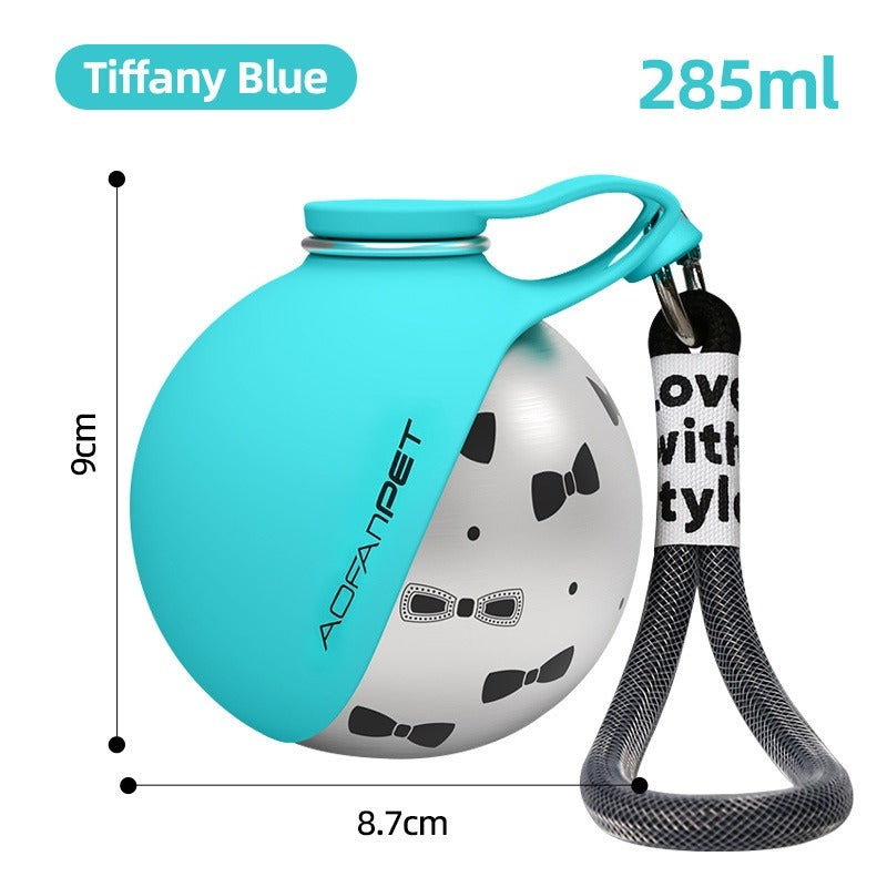 Stainless Steel Dog Water Bottle – Insulated, Leak-Proof Travel Bottle with Bowl