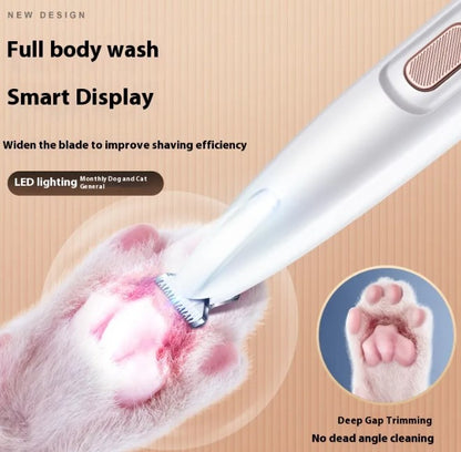 Pet Paw Trimmer with LED Light – Safe, Quiet Nail Grinder for Dogs & Cats