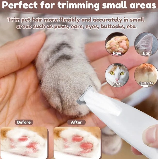 Pet Paw Trimmer with LED Light – Safe, Quiet Nail Grinder for Dogs & Cats